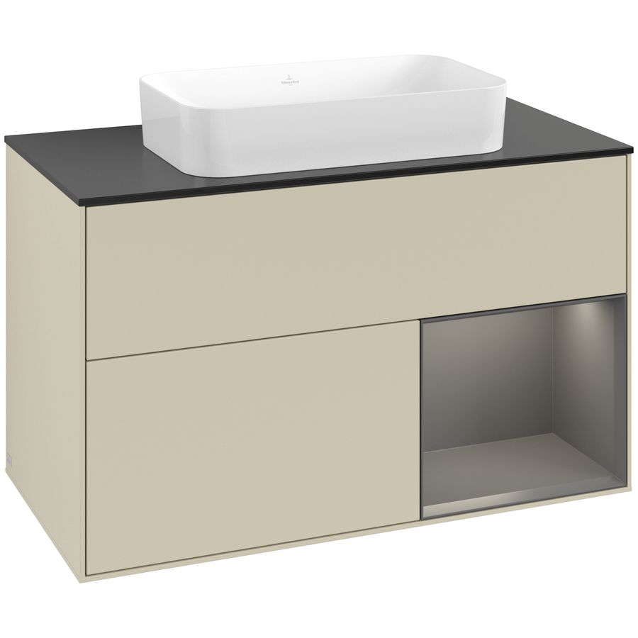 Wastafelonderkast Finion 1000x603x501mm S.Grey Matt Lacquer G662GKHJ