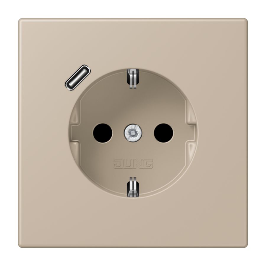 Wandcontactdoos met R/A + lader USB C Saf+ LC32142