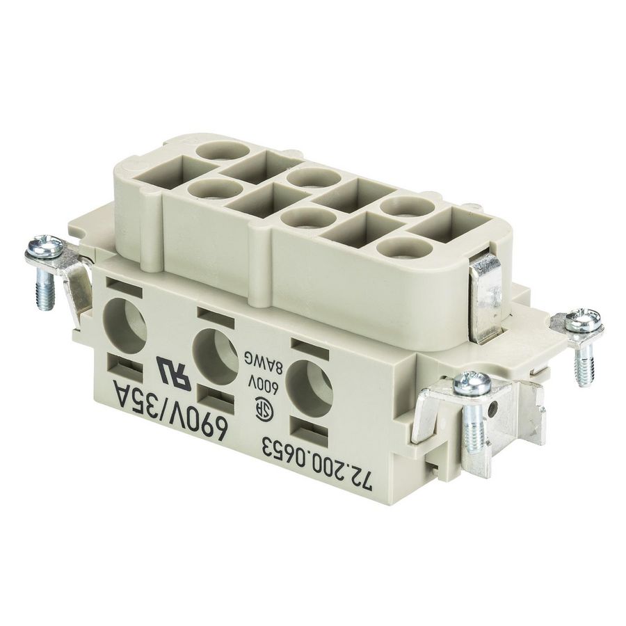 Contactblok binnenwerk busdeel 6-polig schroef 690/35 VVE=10