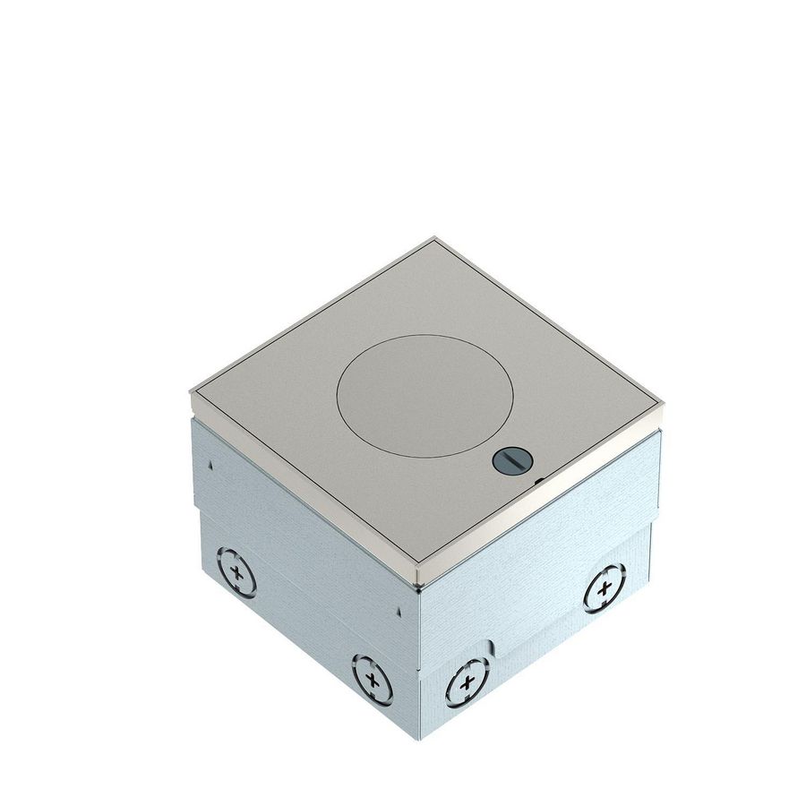 Vloerdoos met tubus, leeg 140x140x110 rvs