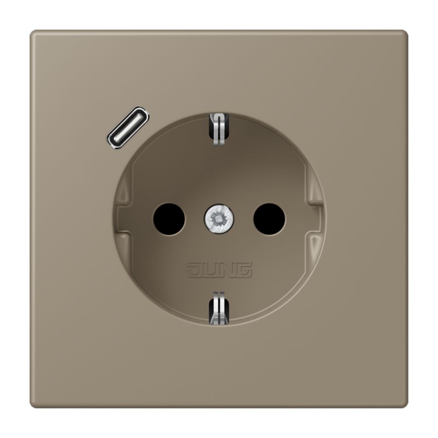 Wandcontactdoos met R/A + lader USB C Saf+ LC32141