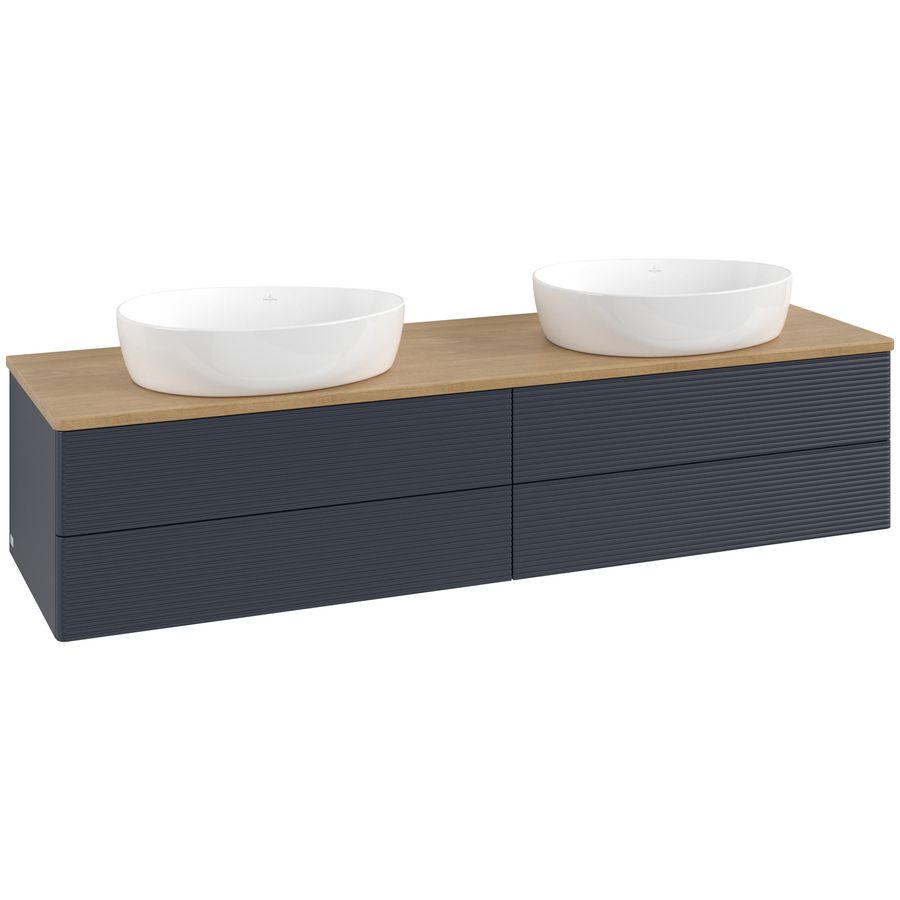 Wastafelonderkast Antao 1600x360x500mm Mid.Blue Matt Lacquer K28111HG