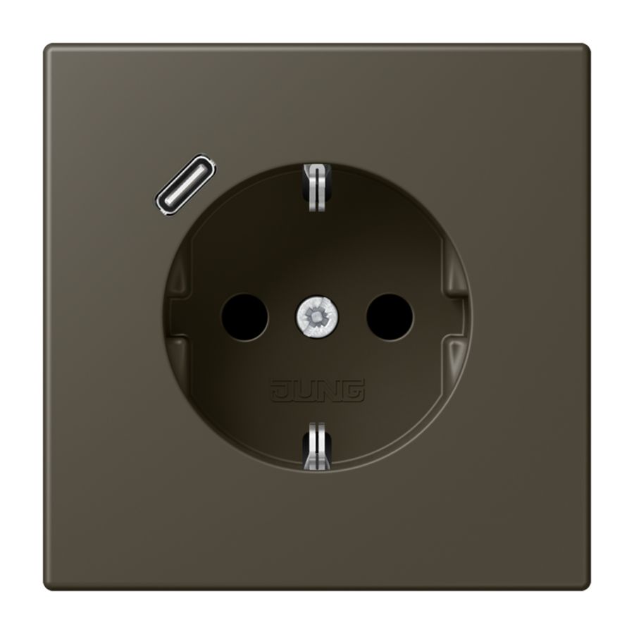 Wandcontactdoos met R/A + lader USB C Saf+ LC32140