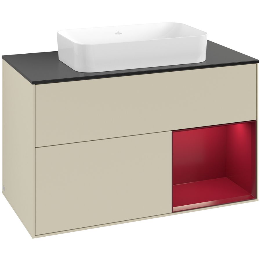 Wastafelonderkast Finion 1000x603x501mm S.Grey Matt Lacquer G662HBHJ