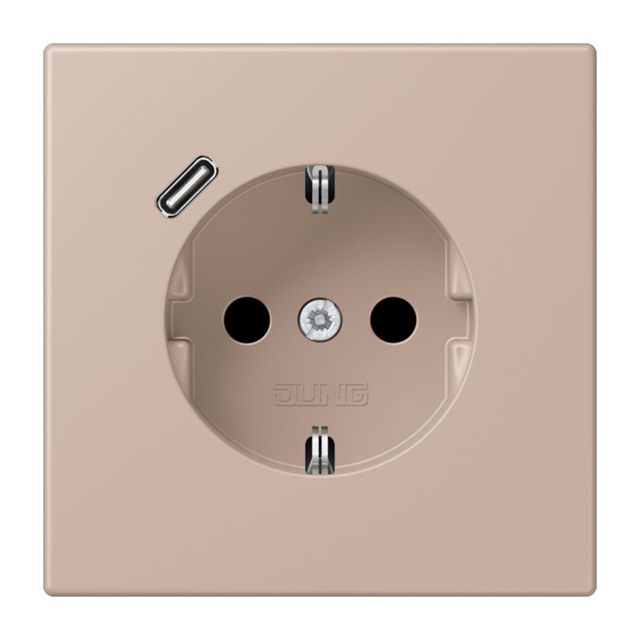 Wandcontactdoos met R/A + lader USB C Saf+ LC32131