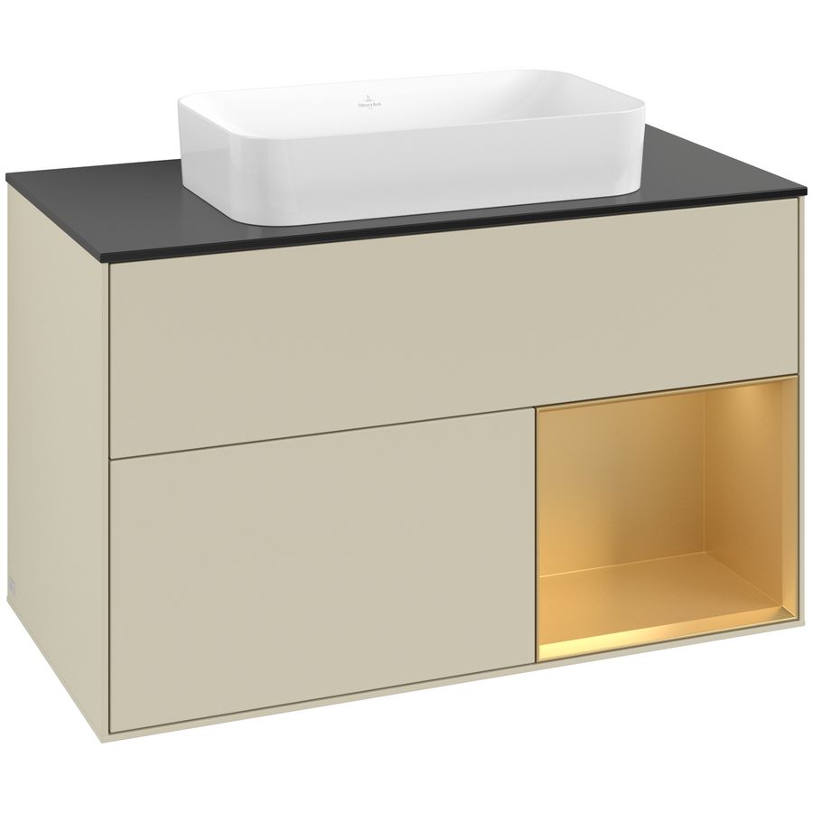 Wastafelonderkast Finion 1000x603x501mm S.Grey Matt Lacquer G662HFHJ
