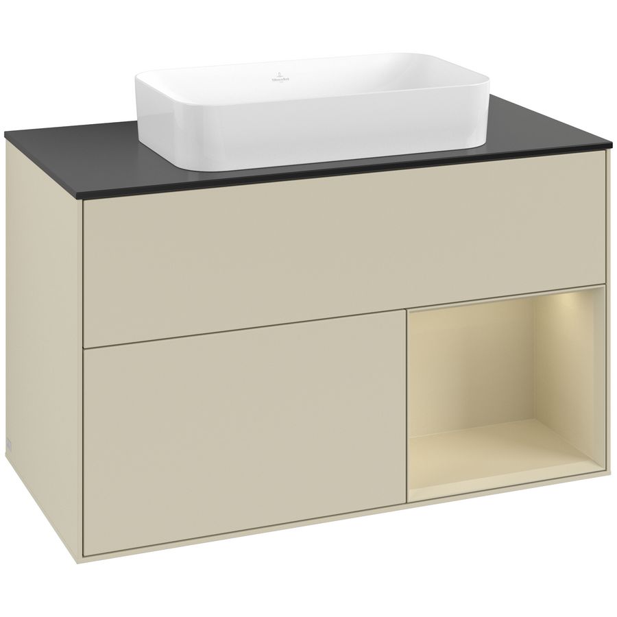 Wastafelonderkast Finion 1000x603x501mm S.Grey Matt Lacquer G662HJHJ