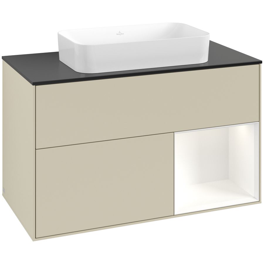 Wastafelonderkast Finion 1000x603x501mm S.Grey Matt Lacquer G662MTHJ