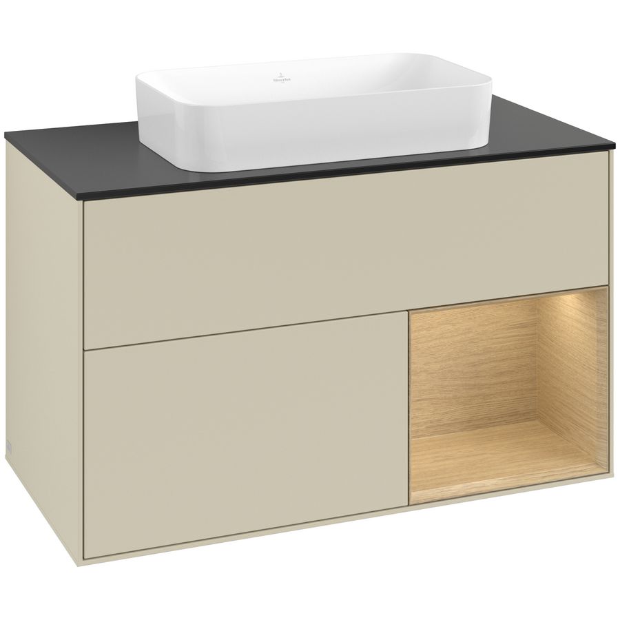 Wastafelonderkast Finion 1000x603x501mm S.Grey Matt Lacquer G662PCHJ