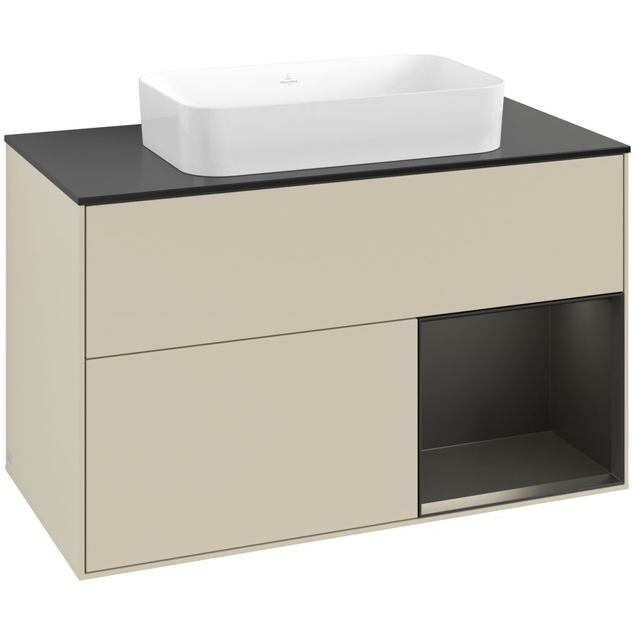 Wastafelonderkast Finion 1000x603x501mm S.Grey Matt Lacquer G662PDHJ