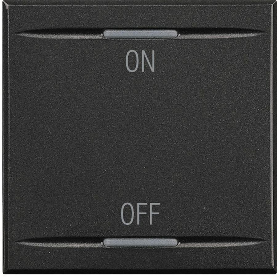 Wipschakelaar antraciet ON/OFF 2f 2 modulen VVE=10