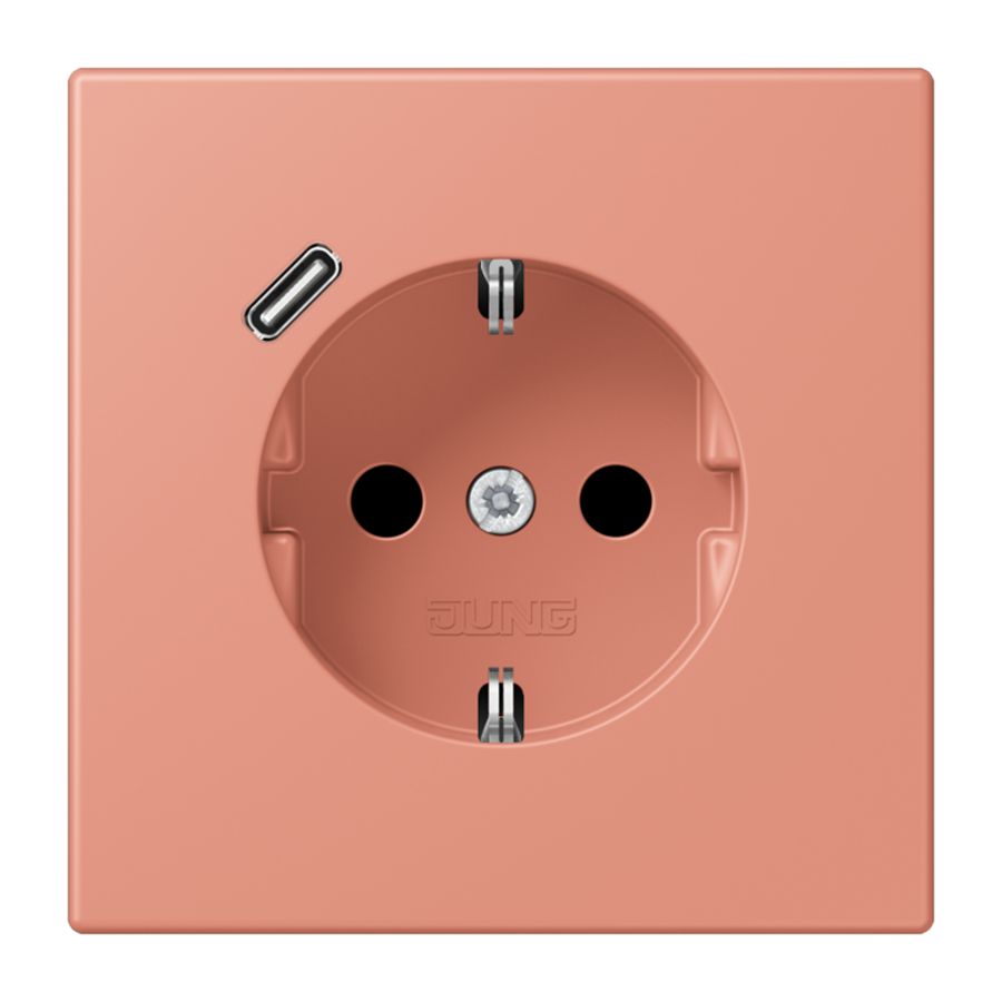 Wandcontactdoos met R/A + lader USB C Saf+ LC32111