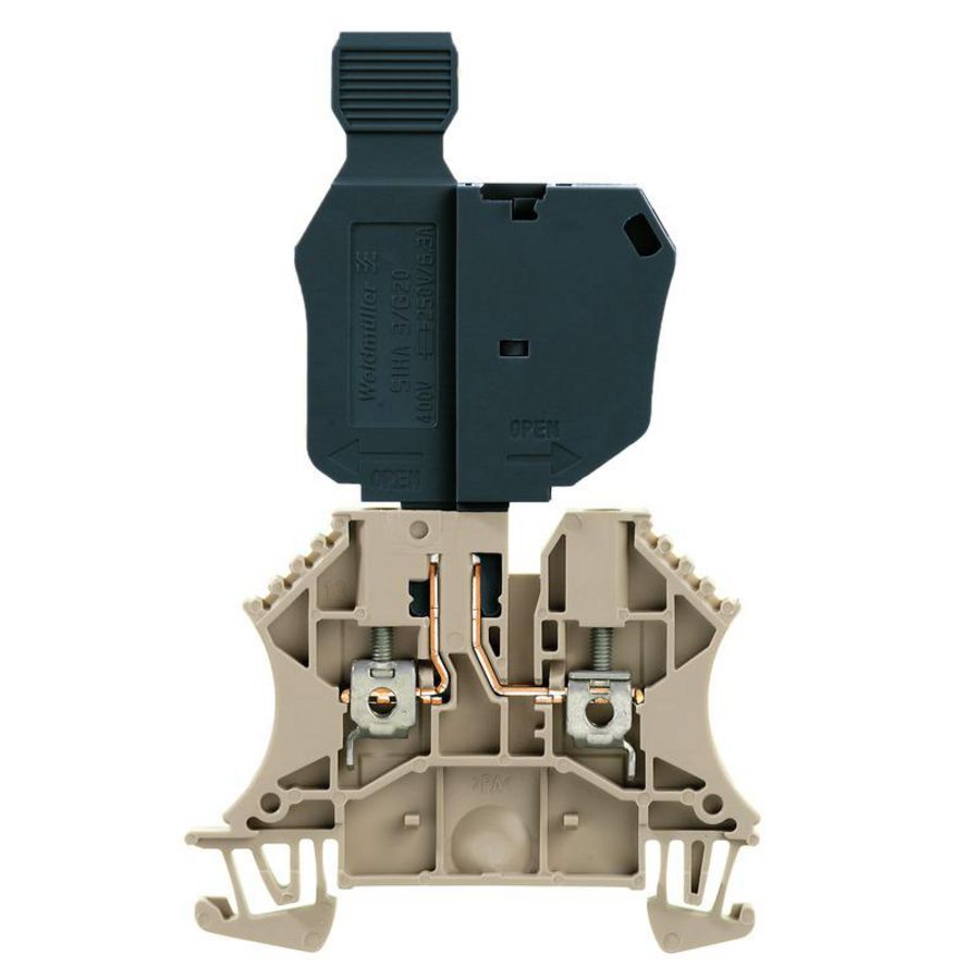 Zekeringsklem schoefaansl. 2.5mm2 6.3 A 400 V Nu VVE=25