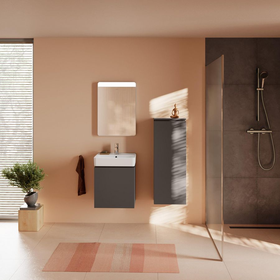 Badmeubelkast halfhoog Xilesa E 400/200 RE. Slate Matt Grey