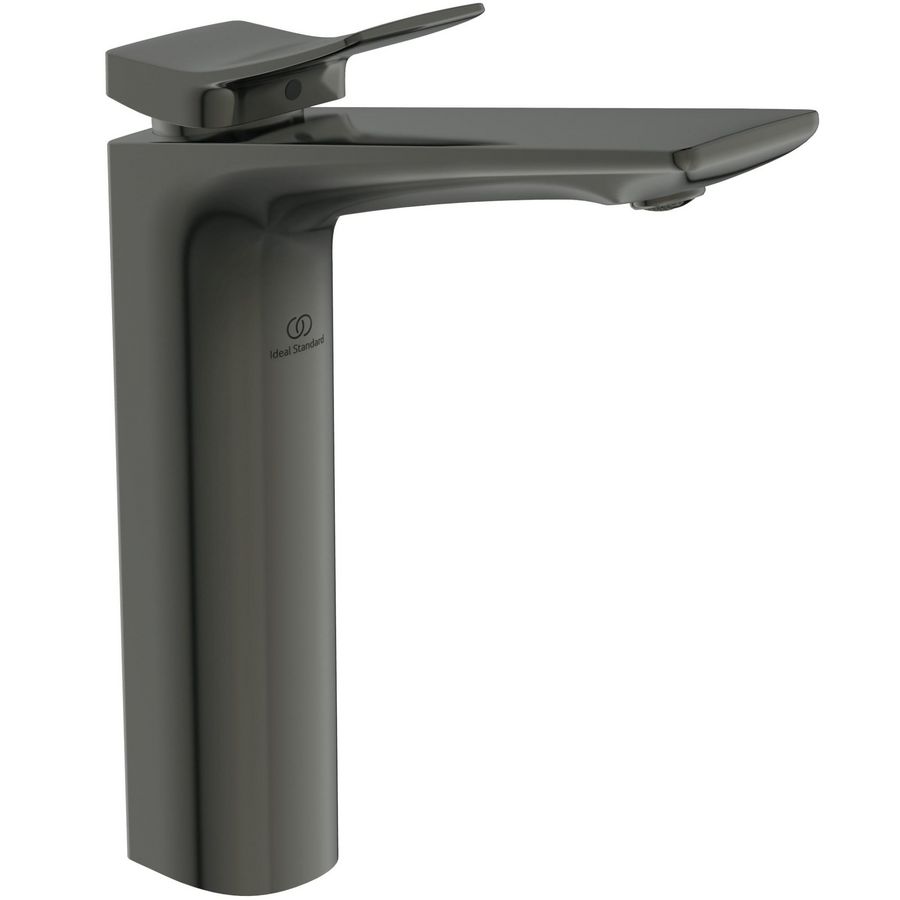 Conca verhoogde wastafelmengkraan met waste magnetic grey (grijs)