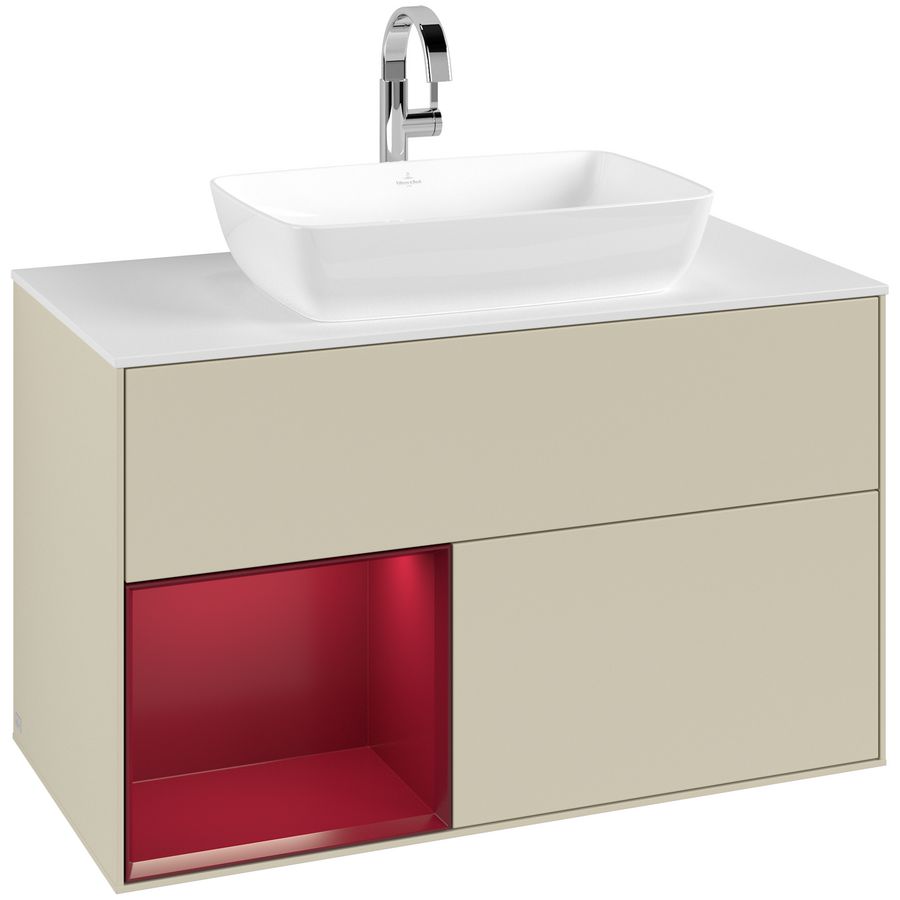 Wastafelonderkast Finion 1000x603x501mm S.Grey Matt Lacquer G771HBHJ