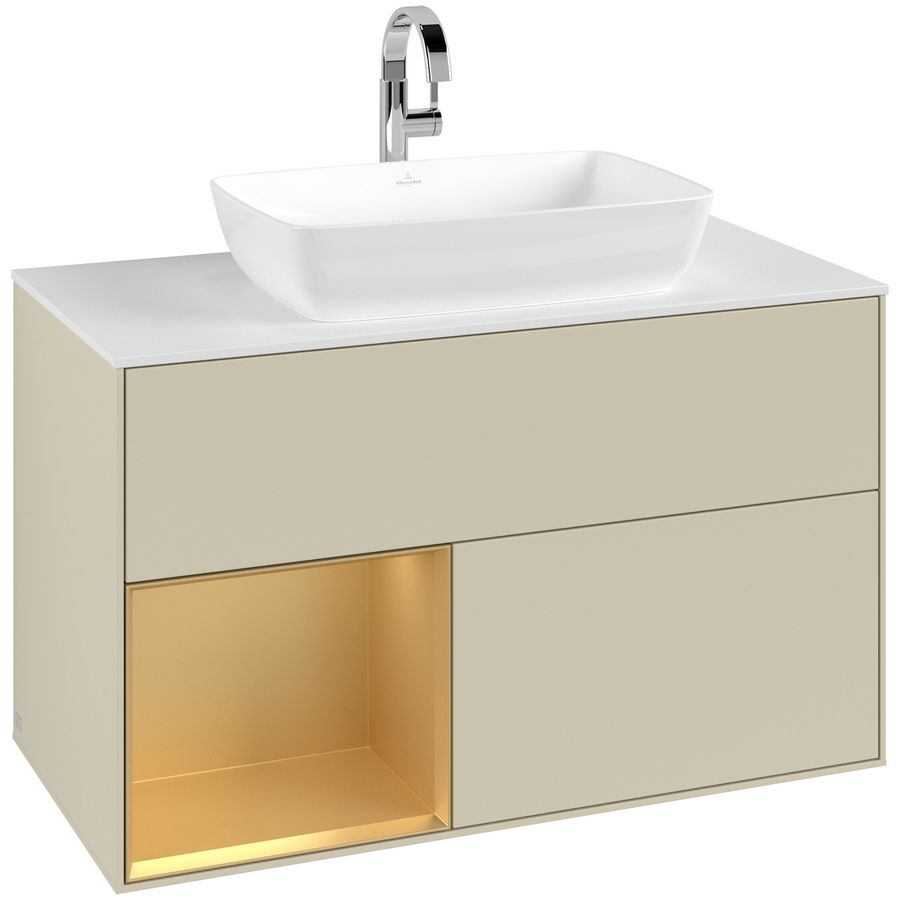 Wastafelonderkast Finion 1000x603x501mm S.Grey Matt Lacquer G771HFHJ