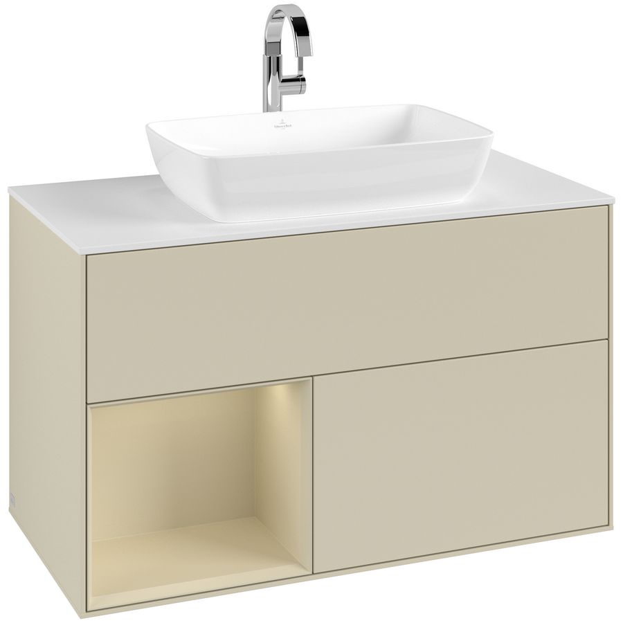 Wastafelonderkast Finion 1000x603x501mm S.Grey Matt Lacquer G771HJHJ