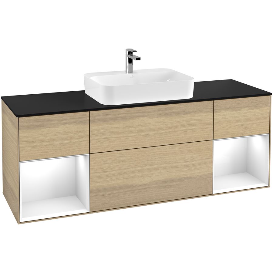 Wastafelonderkast Finion 1600x603x501mm Oak Veneer F452GFPC