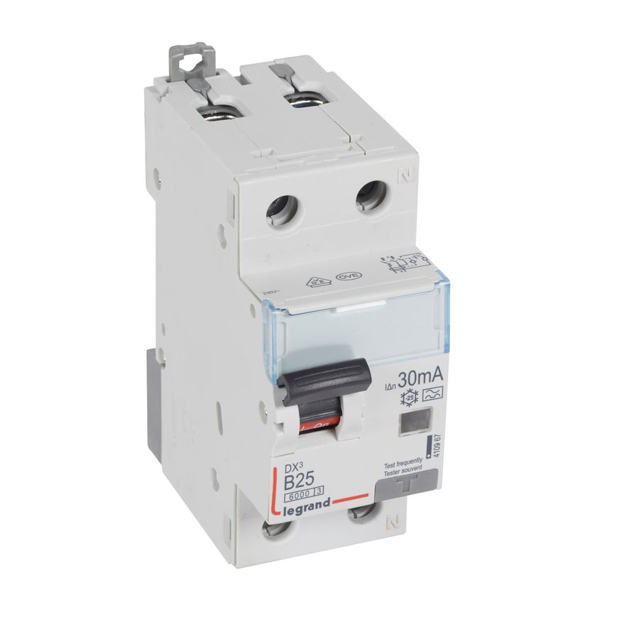 Aardlekautomaat DX3 1P + N B25A 6000A 30mA
