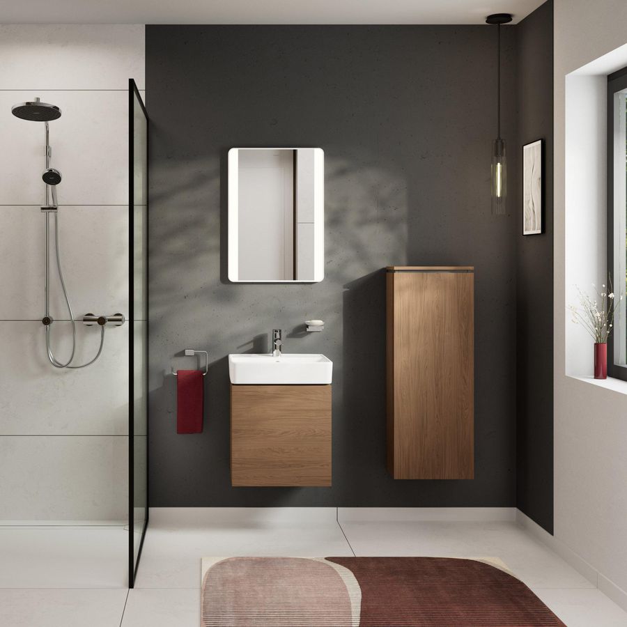 Badmeubelkast halfhoog Xilesa E 400/200 RE. Cashmere Oak