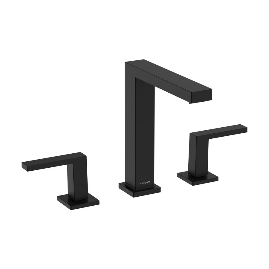 Tecturis E 3-gats wastafelkraan 150 met afvoerplug mat zwart