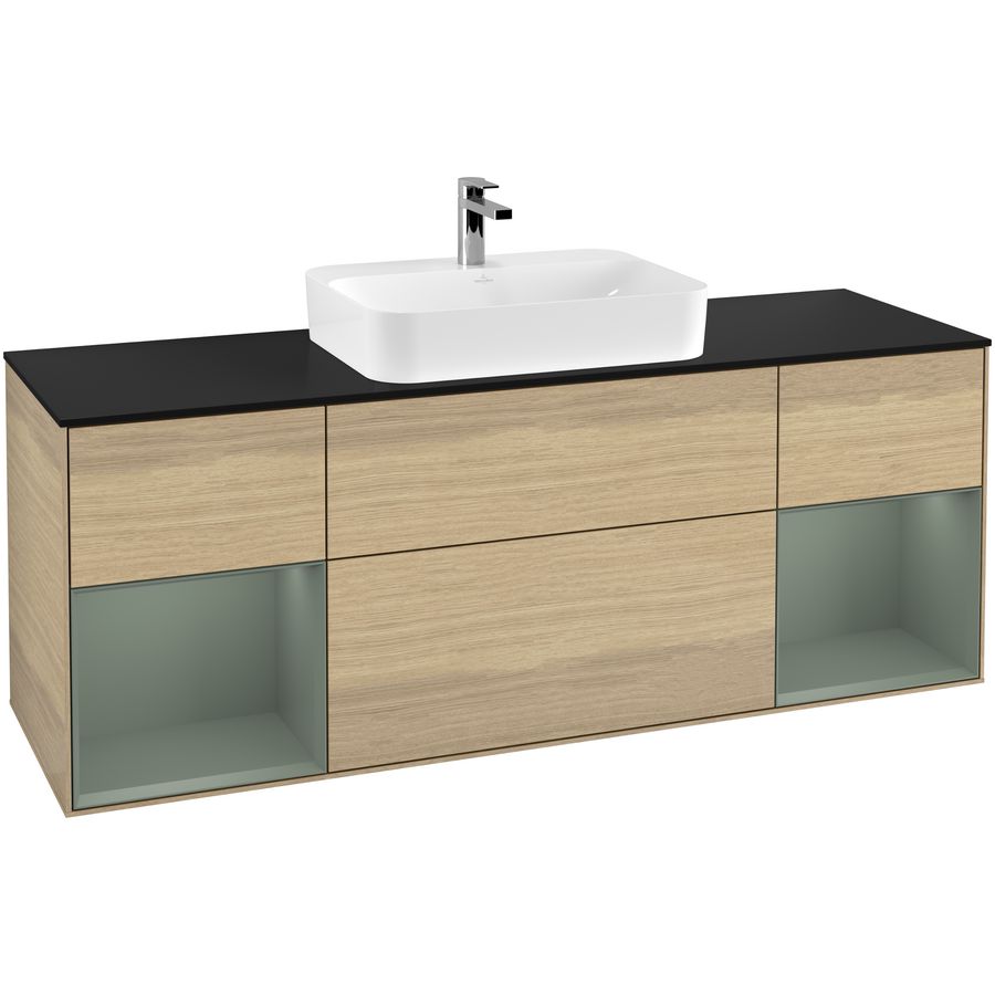 Wastafelonderkast Finion 1600x603x501mm Oak Veneer F452GMPC
