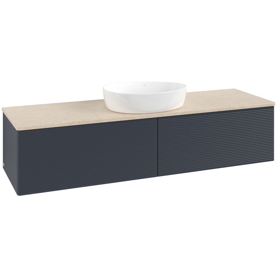 Wastafelonderkast Antao 1600x360x500mm Mid.Blue Matt Lacquer K36113HG