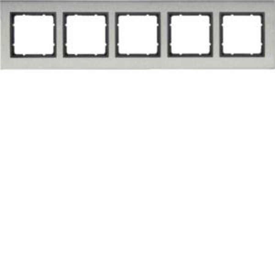 Afdekraam 5-v hor. berker B.7 geborsteld edelstaal/antraciet