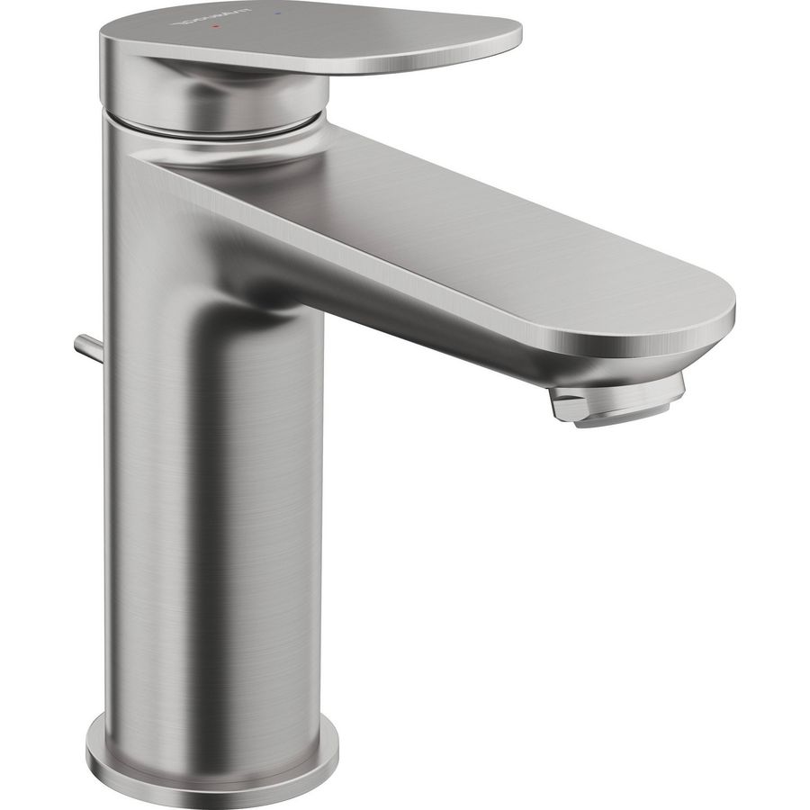 Wave 1-hendel wastafelmengkraan M rvs geborsteld sprong 122mm incl. waste-inrichting