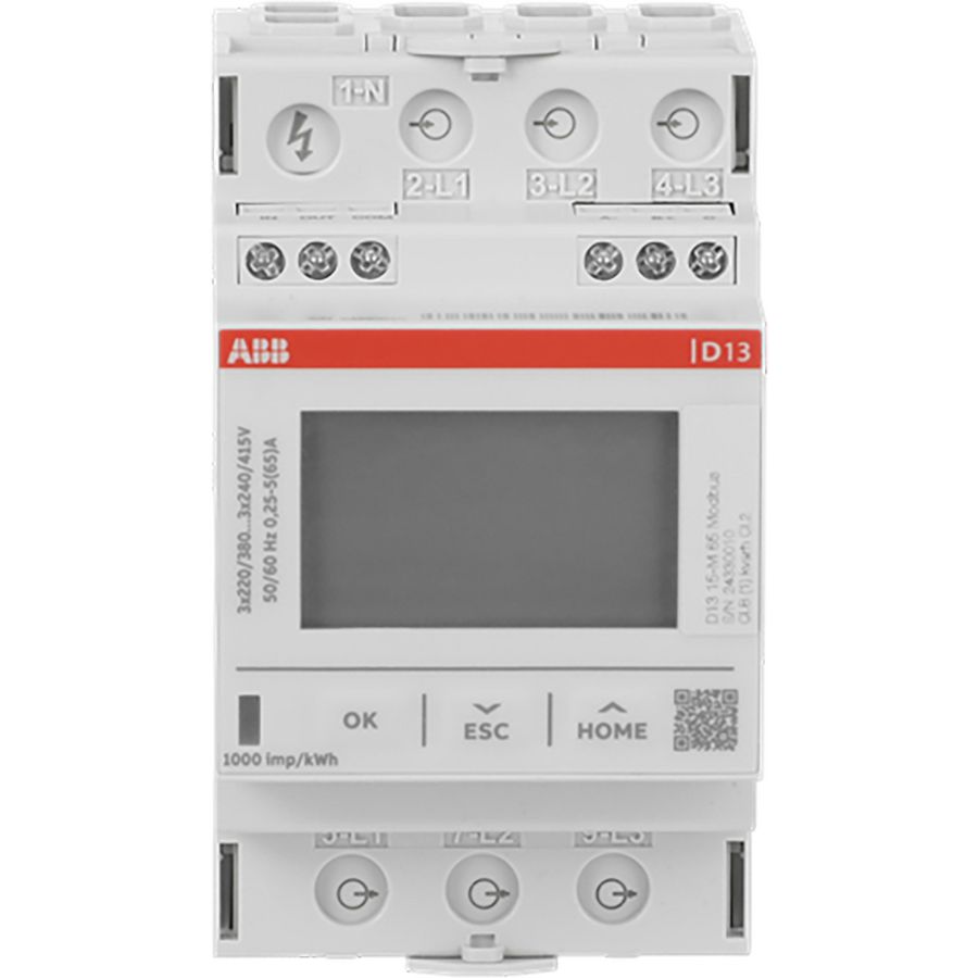 D13 15-M 65 Modbus, Energiemeter MID 3 fase direct 65 A