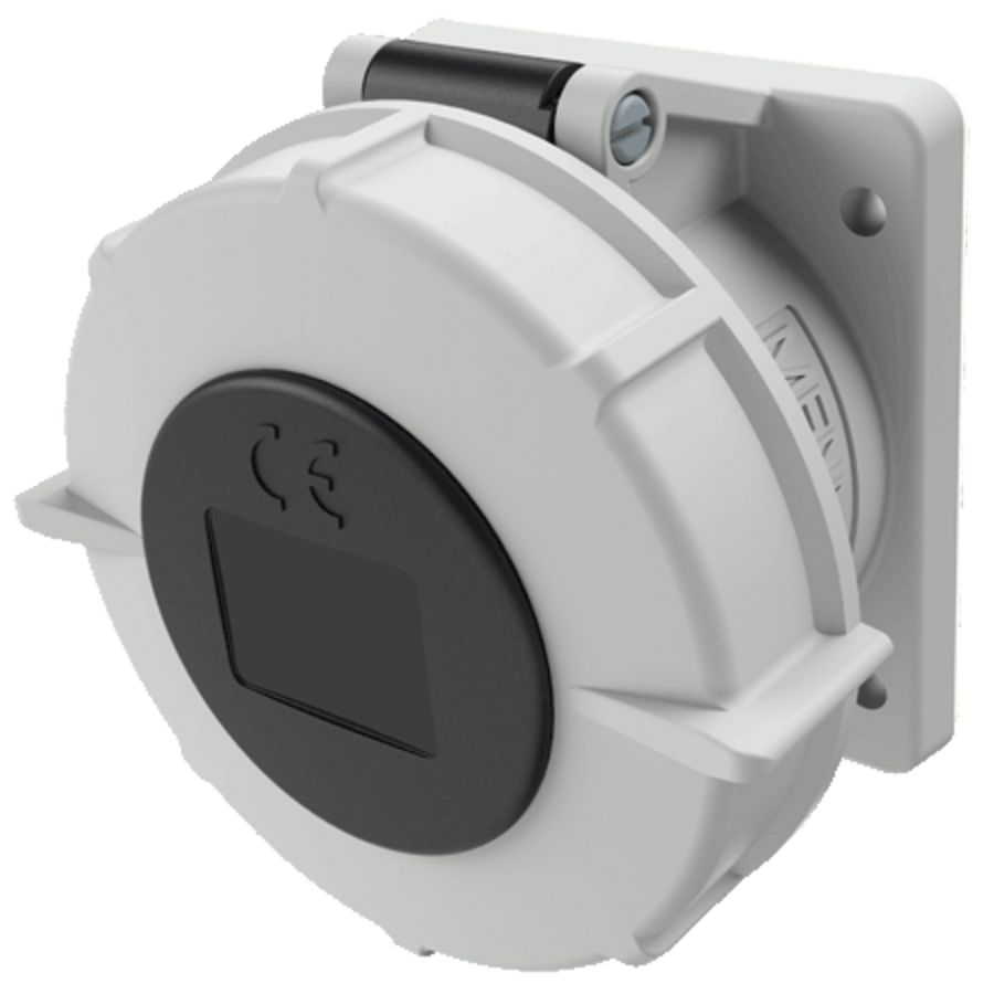 Inbouwwandcontactdoos 32A 4-polig  7H 500V IP67 TwinCONTACT