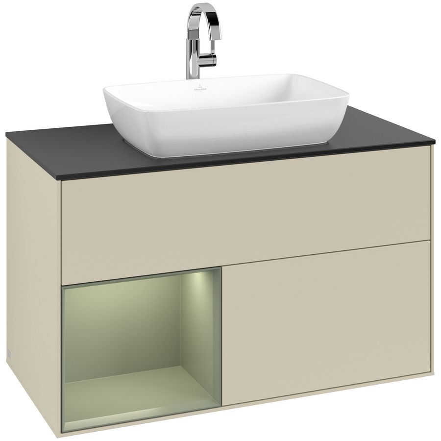 Wastafelonderkast Finion 1000x603x501mm S.Grey Matt Lacquer G772GMHJ