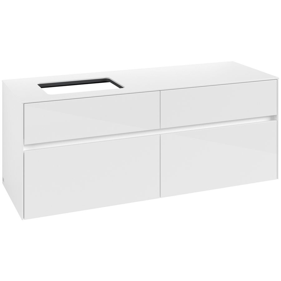 Wastafelonderkast Collaro 1400x548x500mm Glossy White C11700DH