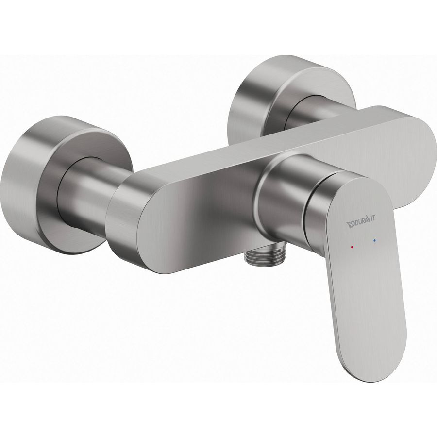 Wave 1-hendel douchemengkraan hoh 150mm rvs geborsteld incl. S-koppelingen