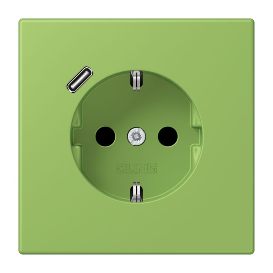 Wandcontactdoos met R/A + lader USB C Saf+ LC32051
