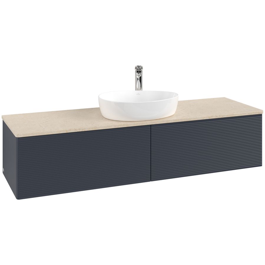 Wastafelonderkast Antao 1600x360x500mm Mid.Blue Matt Lacquer K36153HG