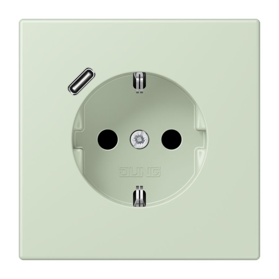 Wandcontactdoos met R/A + lader USB C Saf+ LC32042