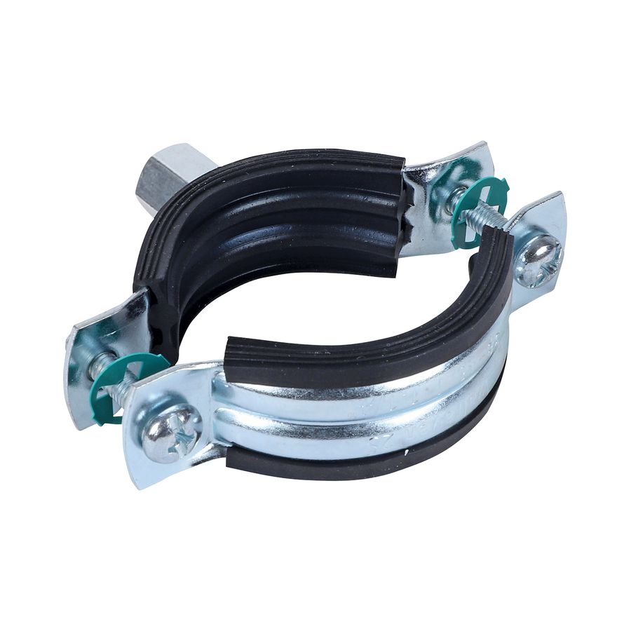 Pijpbeugel 2S verzinkt met inlage EPDM M8/M10 15-19mm
