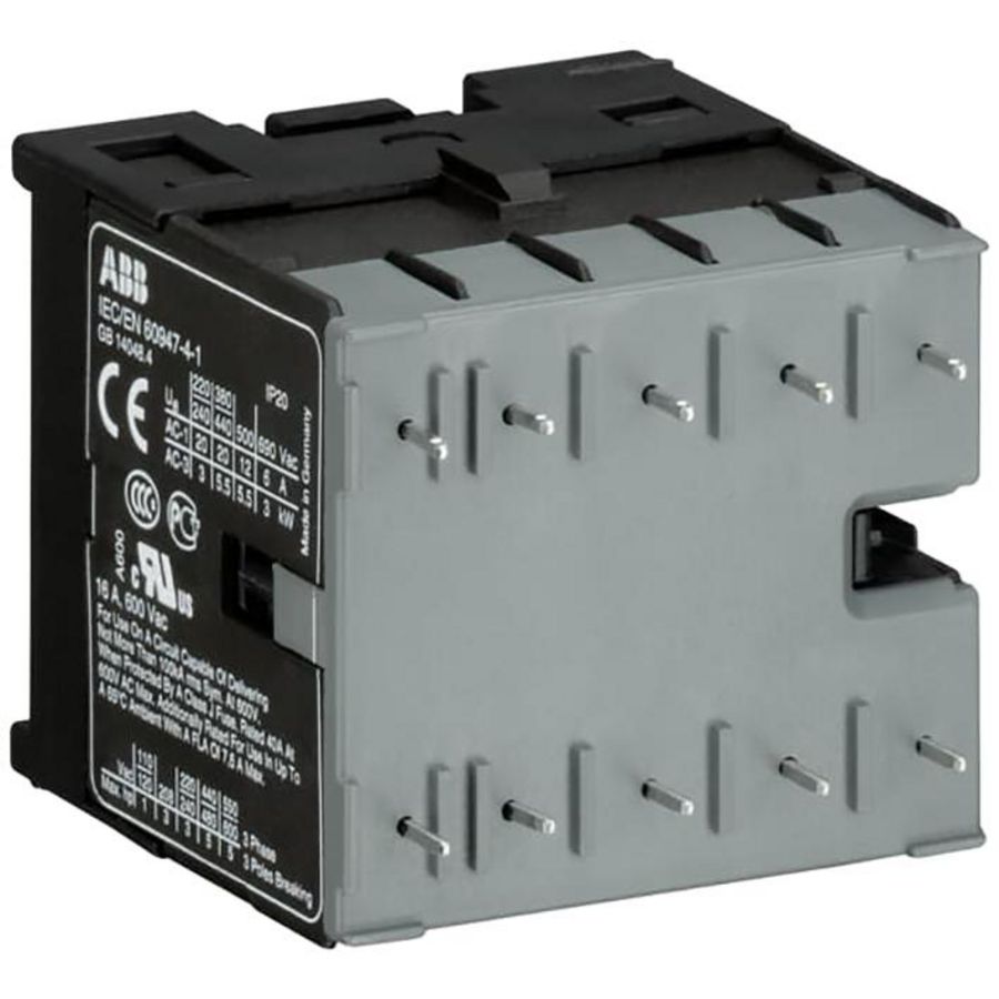 Magneetschakelaar mini 4kW 3P hoofdcontact 2NO+1NO