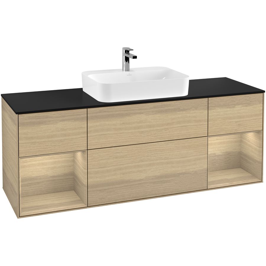 Wastafelonderkast Finion 1600x603x501mm Oak Veneer F452PCPC