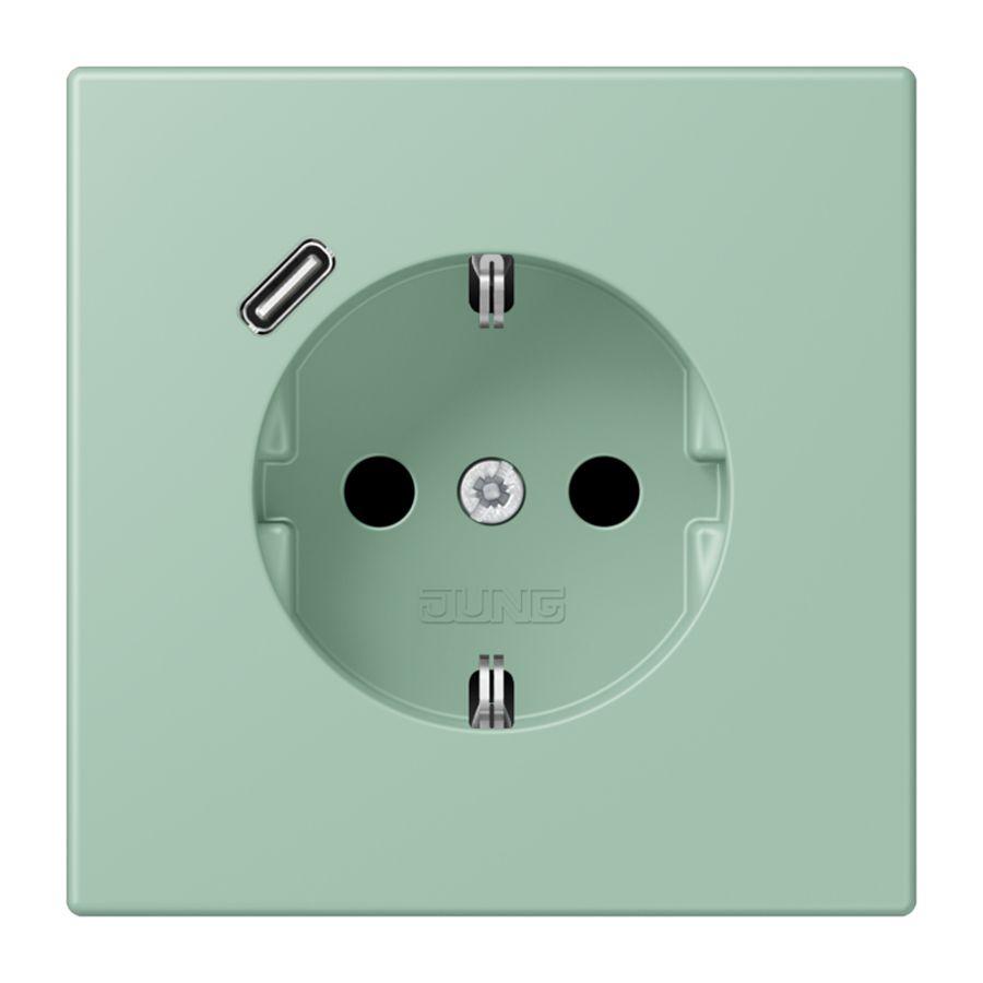 Wandcontactdoos met R/A + lader USB C Saf+ LC32041