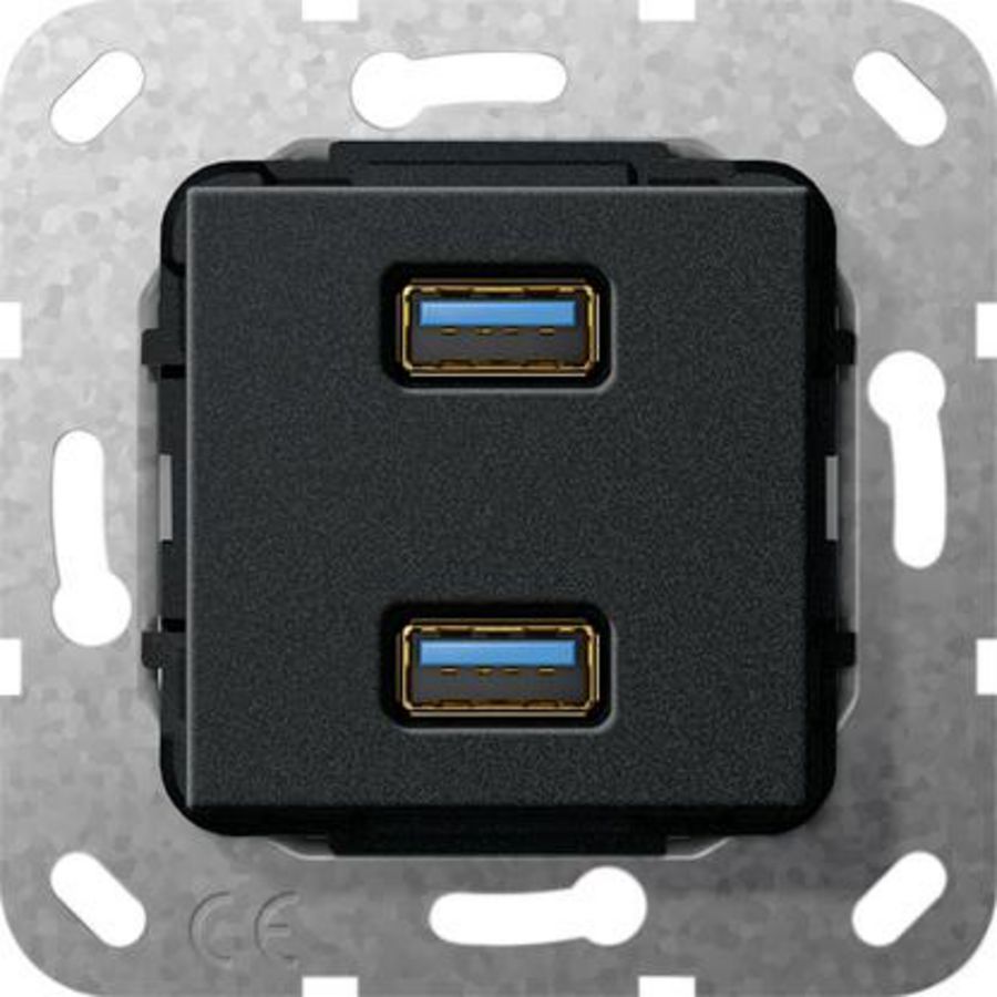 USB 3.0 A 2-voudig verloopkab. Basiselement zwart m
