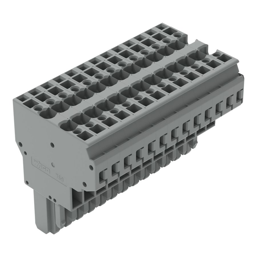 2-draads female steker CAGE CLAMP 4mm² grijs VVE=5