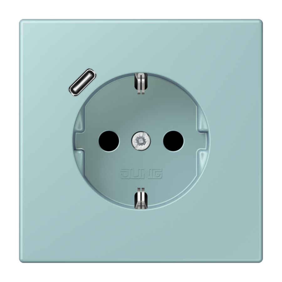 Wandcontactdoos met R/A + lader USB C Saf+ LC32033