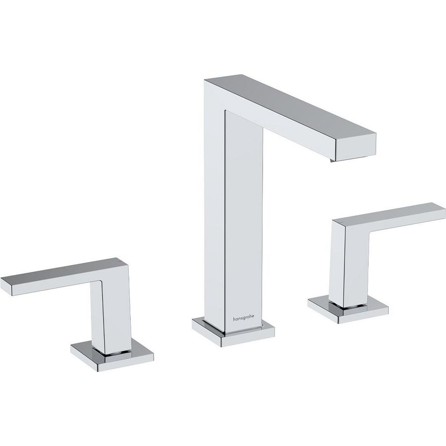 Tecturis E 3-gats wastafelkraan 150 met afvoerplug chroom