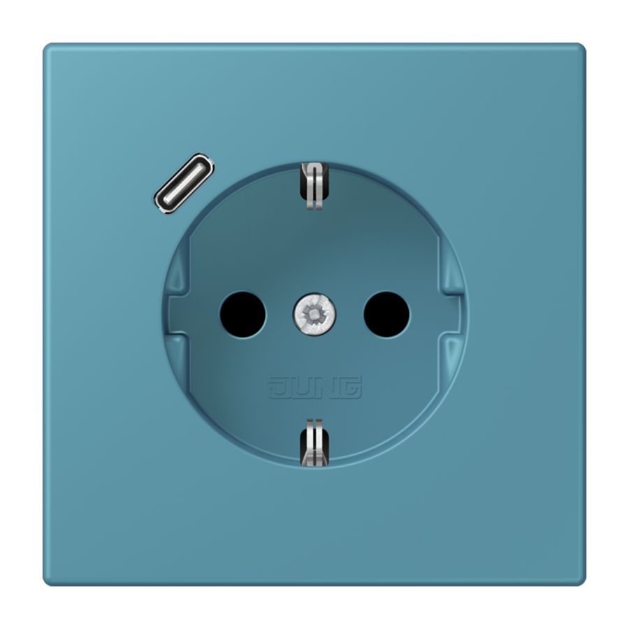 Wandcontactdoos met R/A + lader USB C Saf+ LC32031