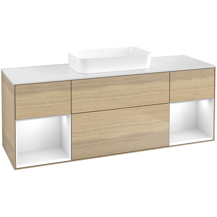 Wastafelonderkast Finion 1600x603x501mm Oak Veneer F741GFPC