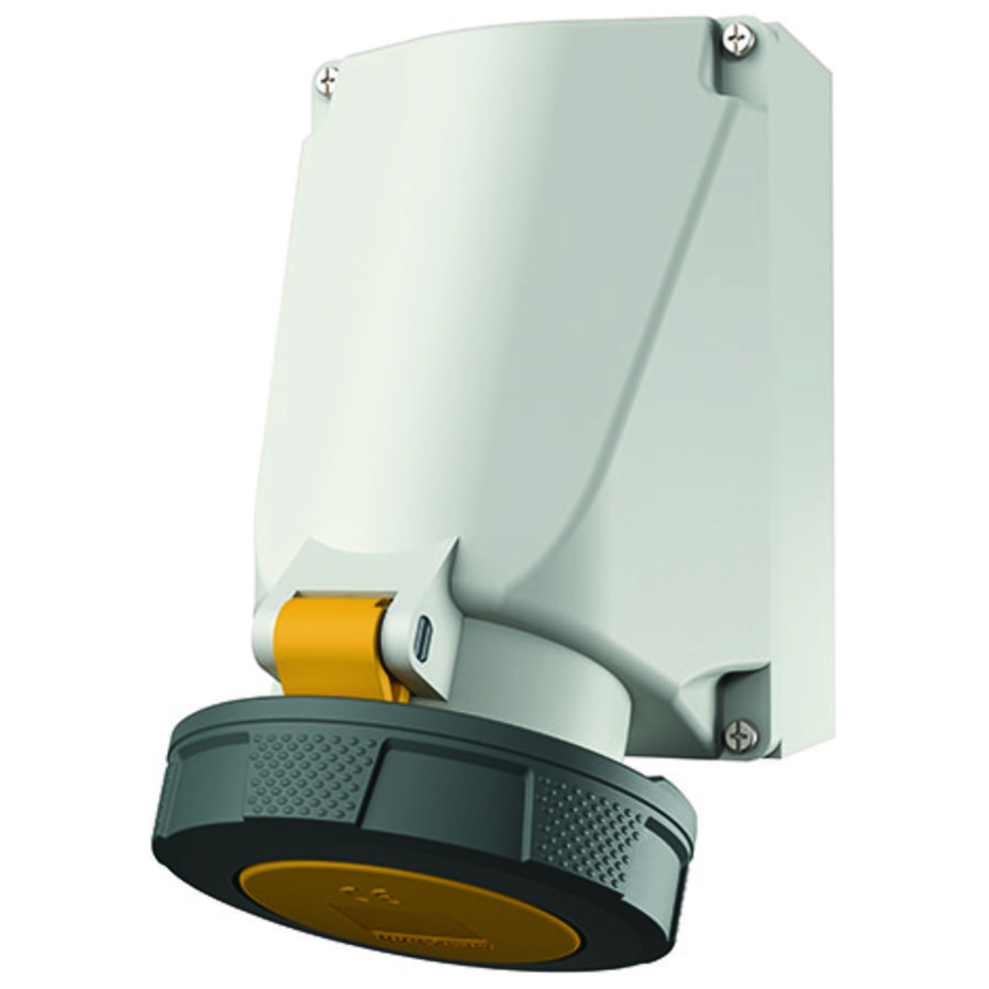 Wandcontactdoos 63A 3-polig  4H 110V IP67