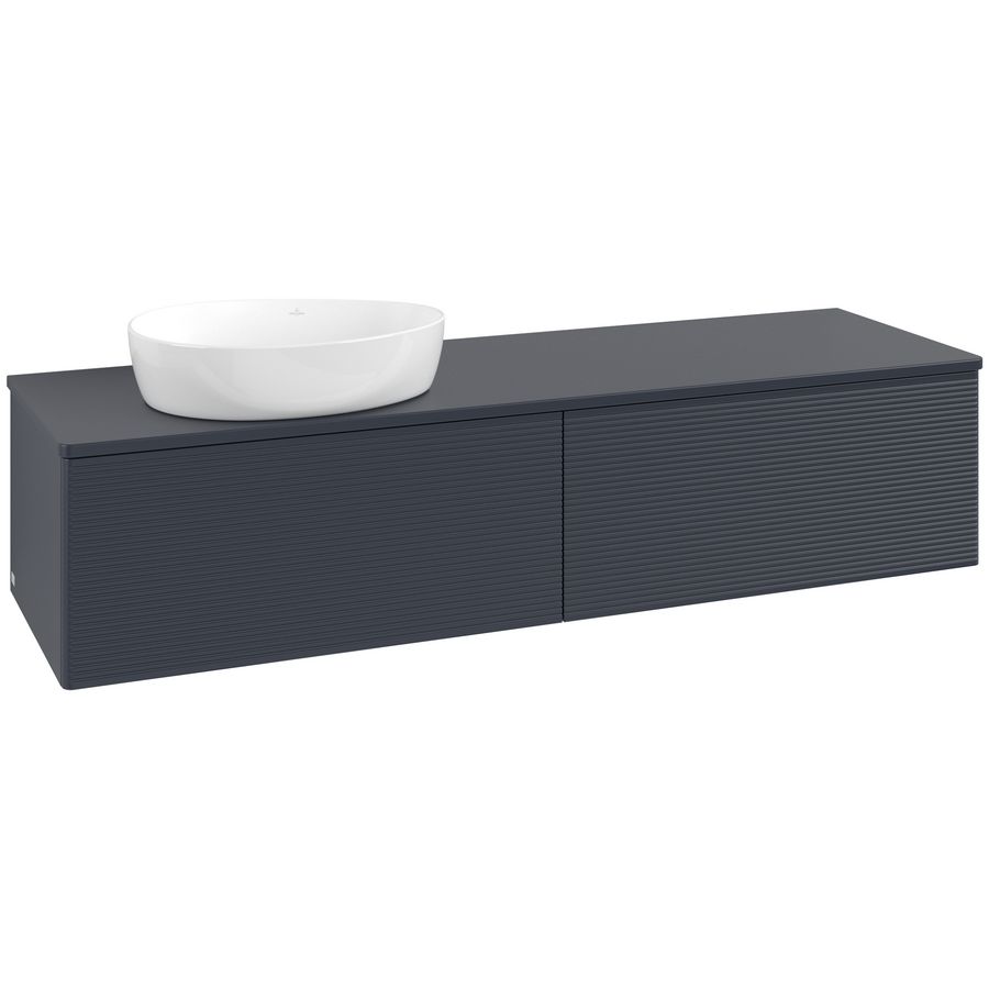 Wastafelonderkast Antao 1600x360x500mm Mid.Blue Matt Lacquer K37110HG